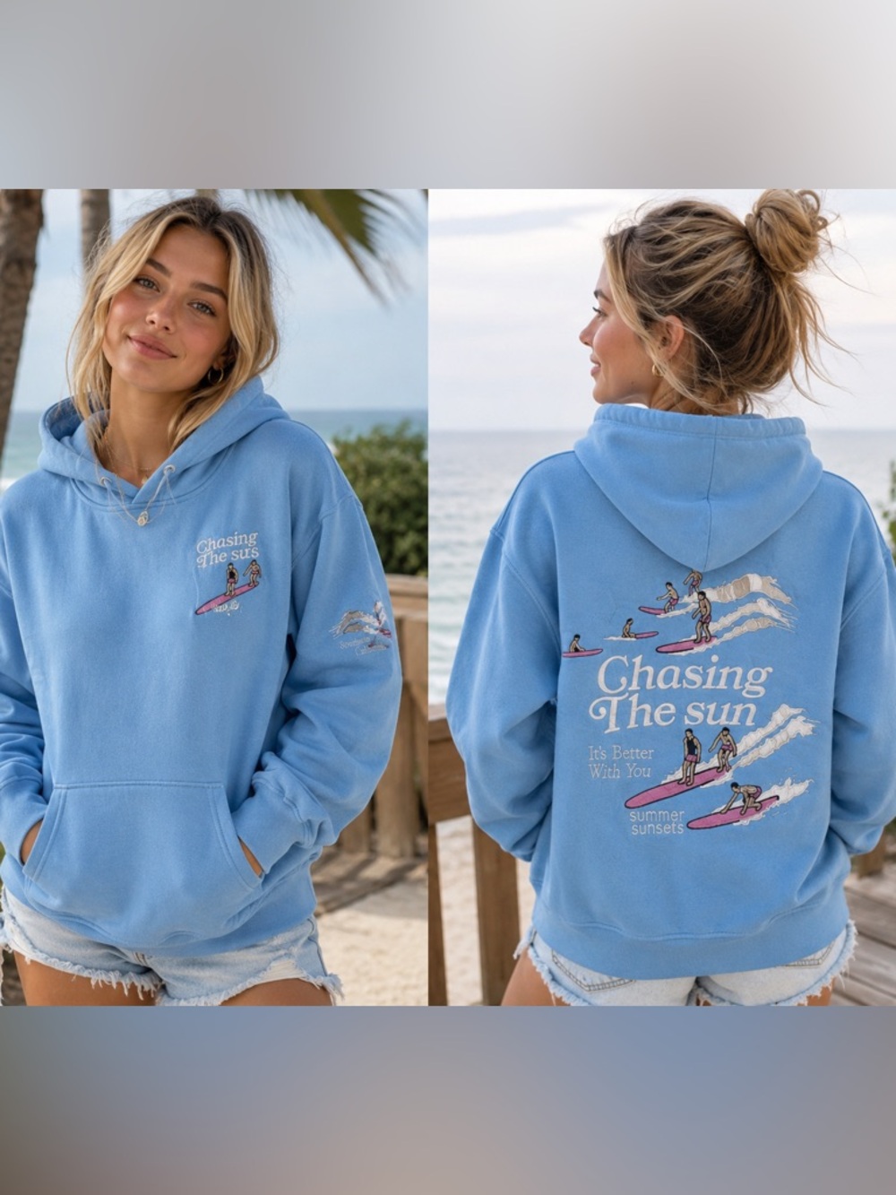 Blue Riot XO Chasing The Sun Embroidered Surf Hoodie